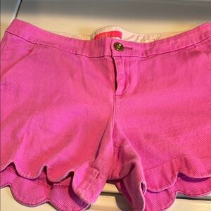 Lilly Pulitzer Pink High Waist Scalloped Shorts